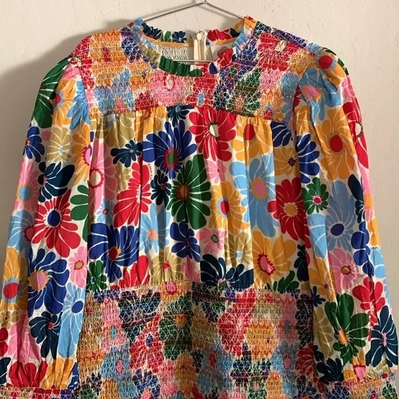 FARM RIO Sunny Daisies Sand Mini Dress NWT Size XL - Picture 4 of 8